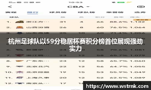 杭州足球队以59分稳居杯赛积分榜首位展现强劲实力