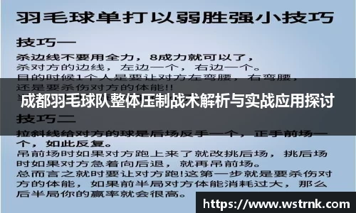 成都羽毛球队整体压制战术解析与实战应用探讨