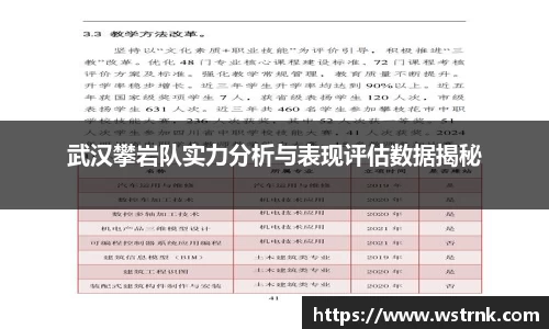 武汉攀岩队实力分析与表现评估数据揭秘