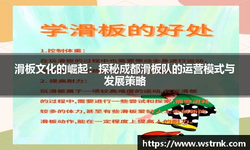 滑板文化的崛起：探秘成都滑板队的运营模式与发展策略